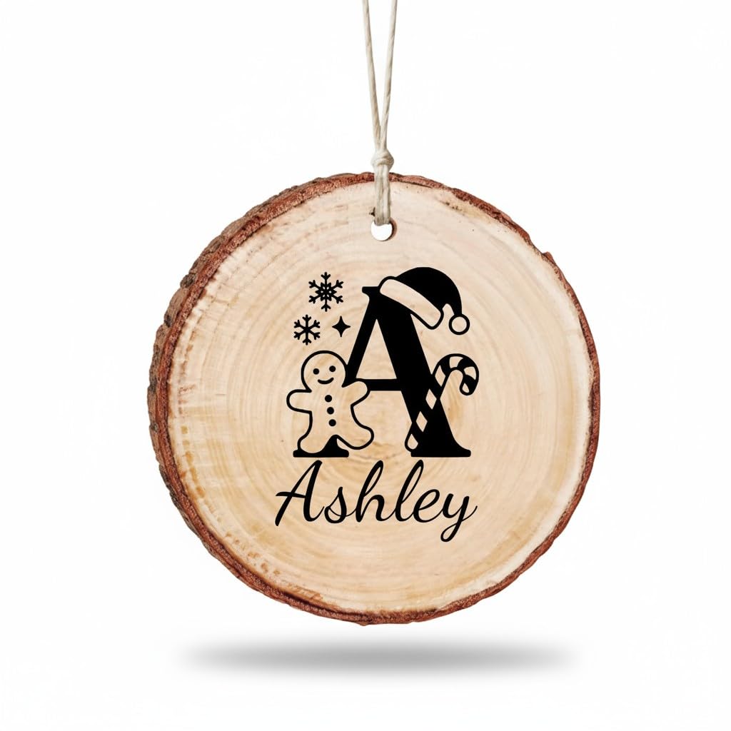 Personalized Wooden Name Christmas Ornament – Custom Name & Text Family Tree Decoration Gift