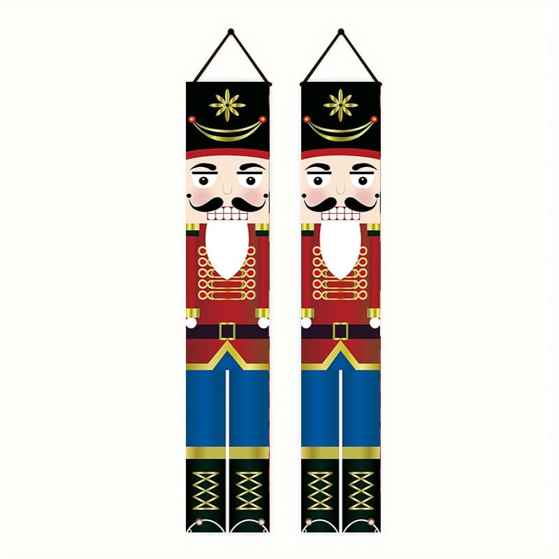 door banner suitable for Christmas and New Year's Day is suitable for daily holidays such as Christmas, New Year, and Independence, and can be used both indoors and outdoors (set of two pieces). Porch banners, hanging banners, party decorations, party sup