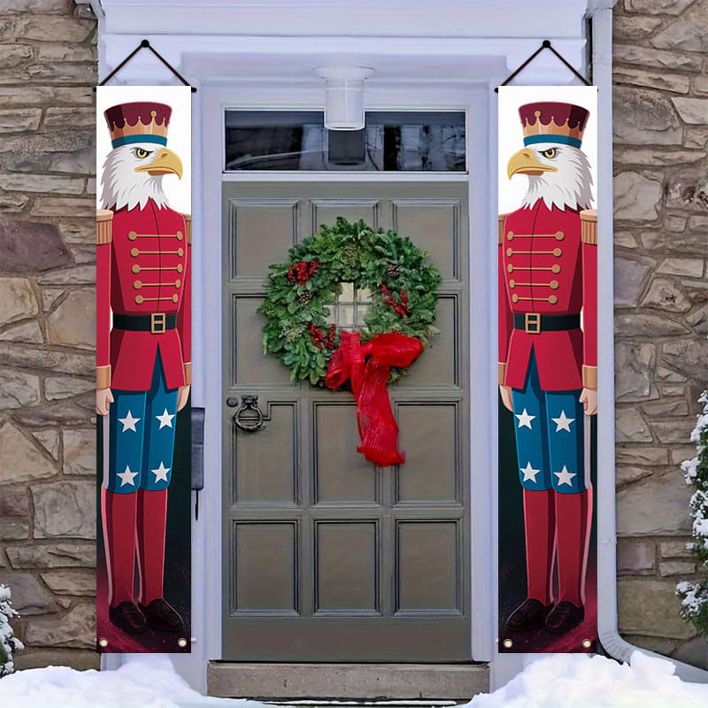 door banner suitable for Christmas and New Year's Day is suitable for daily holidays such as Christmas, New Year, and Independence, and can be used both indoors and outdoors (set of two pieces). Porch banners, hanging banners, party decorations, party sup