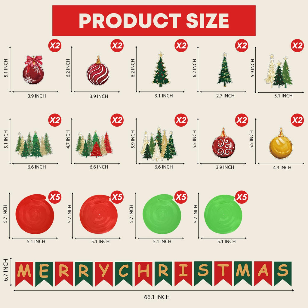 Horaldaily Christmas 30 Pieces Party Hanging Swirl Decorations, Christmas Trees Ball Ornaments Party Hanging Swirls Streamers Ceiling Decor for Home Office Classroom School Boys Girls Supplies