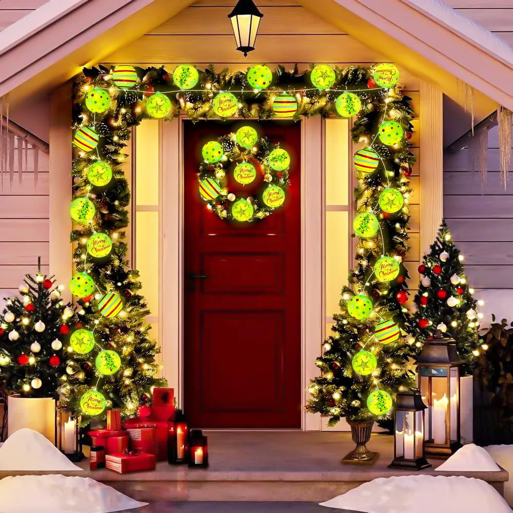 JOICEE 10 Ft 20 LED Waterproof Battery Operated Christmas String Lights with Timer & 8 Modes for Christmas Tree Wreath Decorations Holiday Home Garden Indoor Outdoor Decor