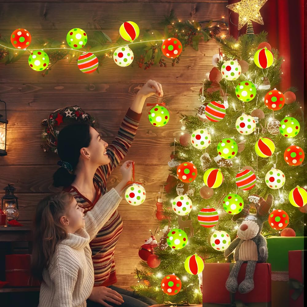 JOICEE 10 Ft 20 LED Waterproof Battery Operated Christmas String Lights with Timer & 8 Modes for Christmas Tree Wreath Decorations Holiday Home Garden Indoor Outdoor Decor