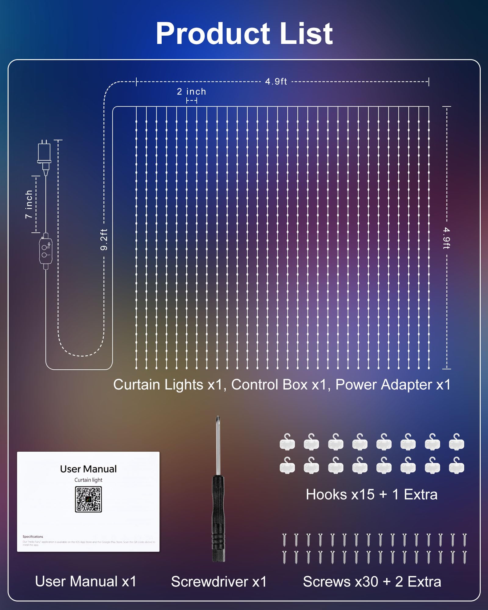 Brightown 300 LED Fairy Curtain Lights, 9.8ft x 9.8ft Warm White Curtain String Lights, USB Plug in 8 Lighting Modes Christmas Decoration, Hanging Lights with Remote for Bedroom Indoor Weddings Dorm