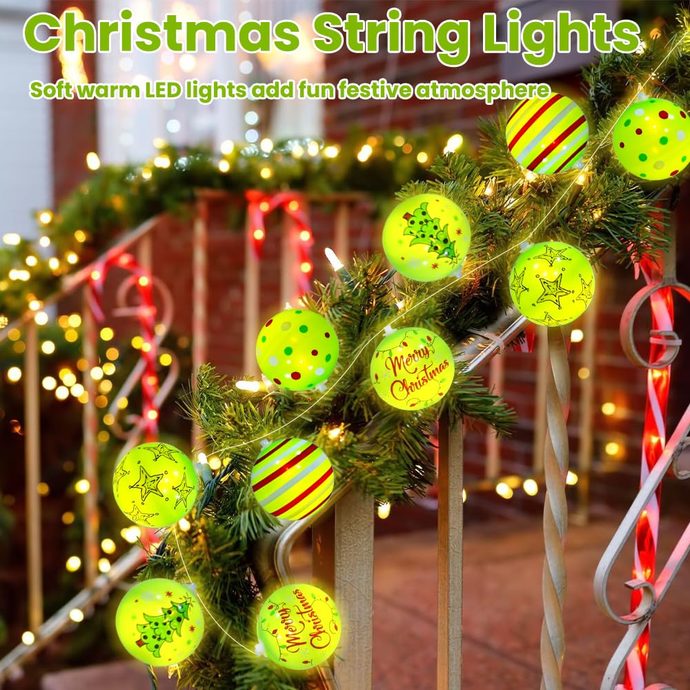 JOICEE 10 Ft 20 LED Waterproof Battery Operated Christmas String Lights with Timer & 8 Modes for Christmas Tree Wreath Decorations Holiday Home Garden Indoor Outdoor Decor