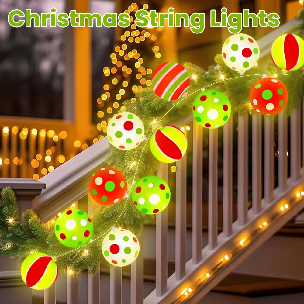 JOICEE 10 Ft 20 LED Waterproof Battery Operated Christmas String Lights with Timer & 8 Modes for Christmas Tree Wreath Decorations Holiday Home Garden Indoor Outdoor Decor