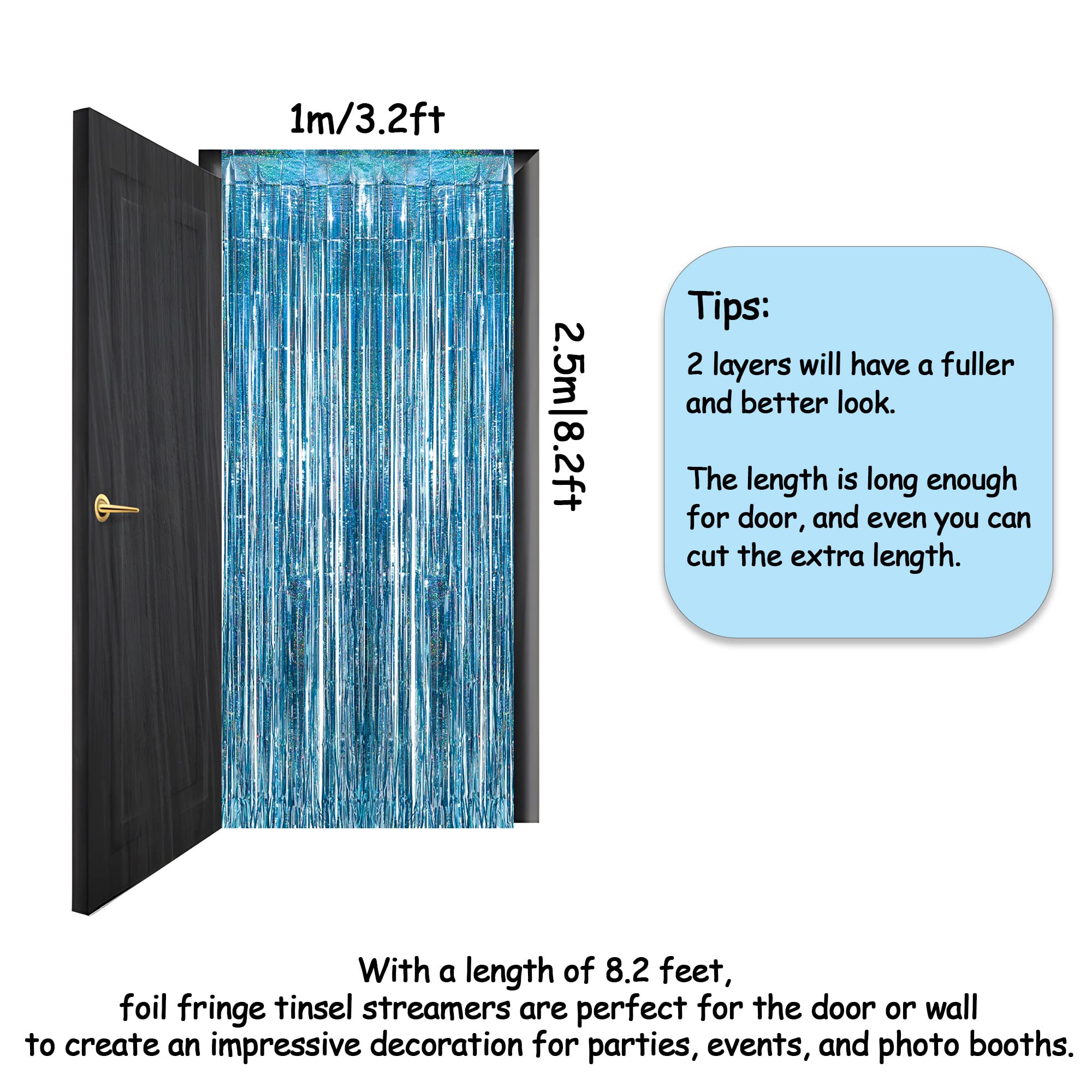 Silver Snowflake Fringe Curtain - GREATRIL Winter Onederland Streamers Backdrop with Sparkling Snowflake for Christmas Birthdays Party Decoration -3.2ft x 6.5ft - 2 Pack