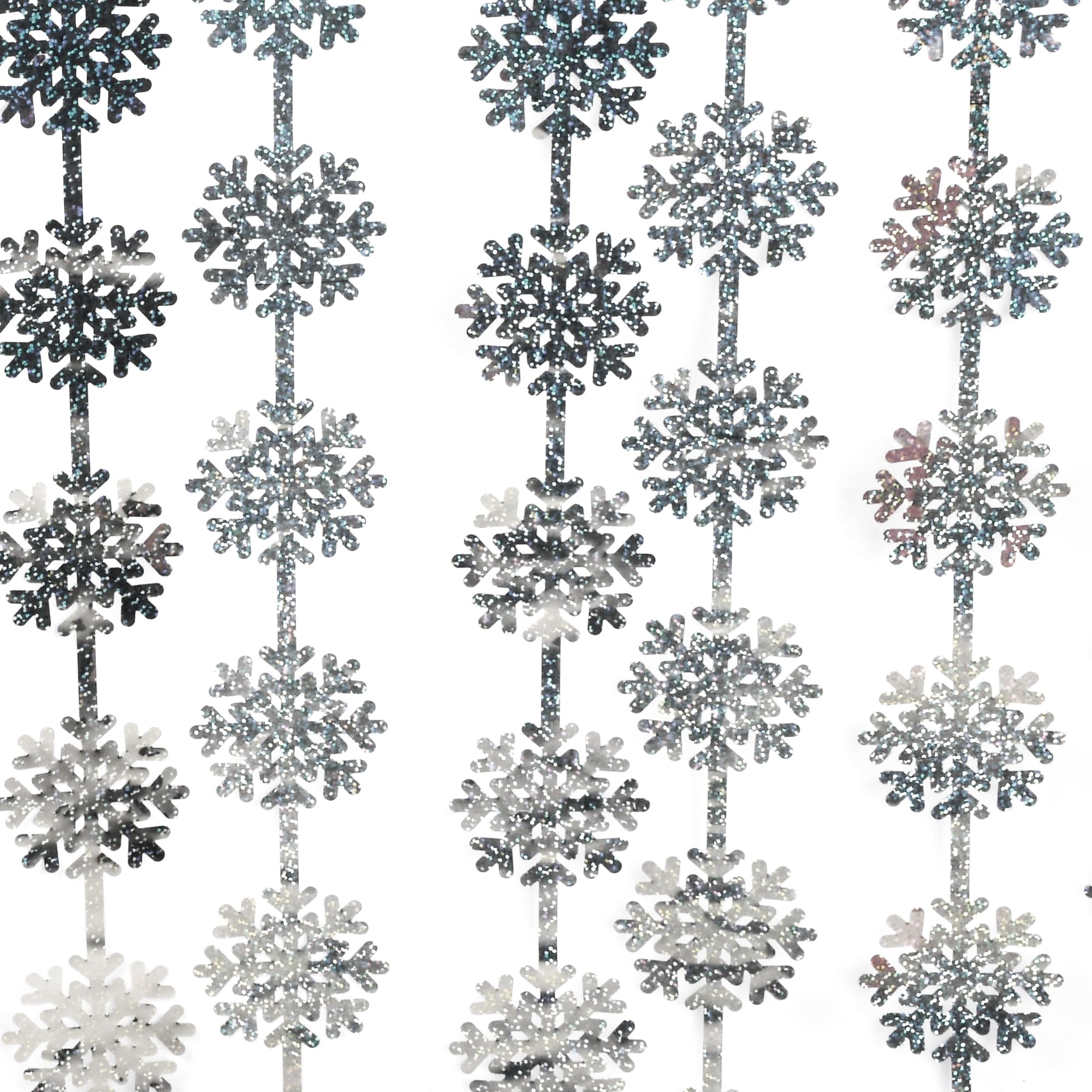 Silver Snowflake Fringe Curtain - GREATRIL Winter Onederland Streamers Backdrop with Sparkling Snowflake for Christmas Birthdays Party Decoration -3.2ft x 6.5ft - 2 Pack