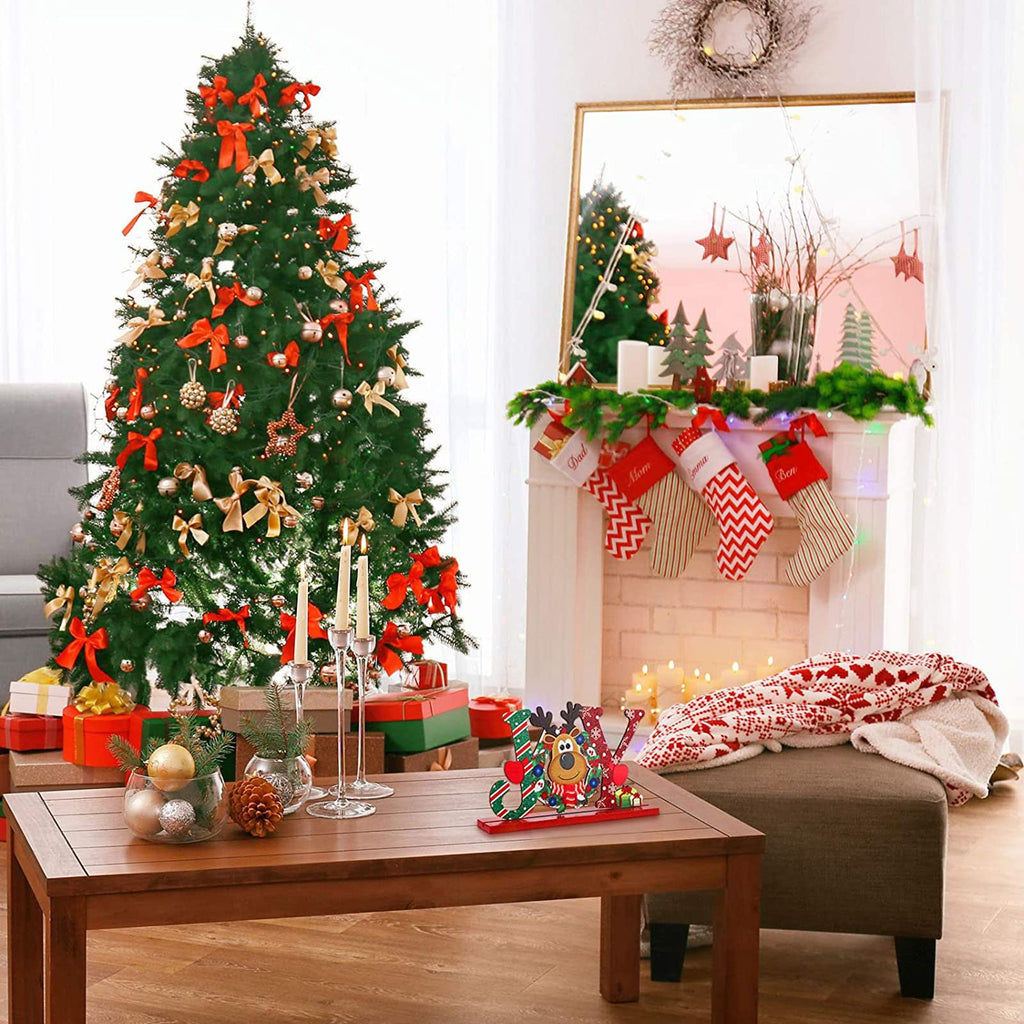 Blulu 3 Pcs Christmas Decorations Indoor Centerpieces for Tables Tabletop Wooden Sign Snowman Farmhouse Centerpieces for Christmas Xmas Holiday Party Indoor Decor(Red)