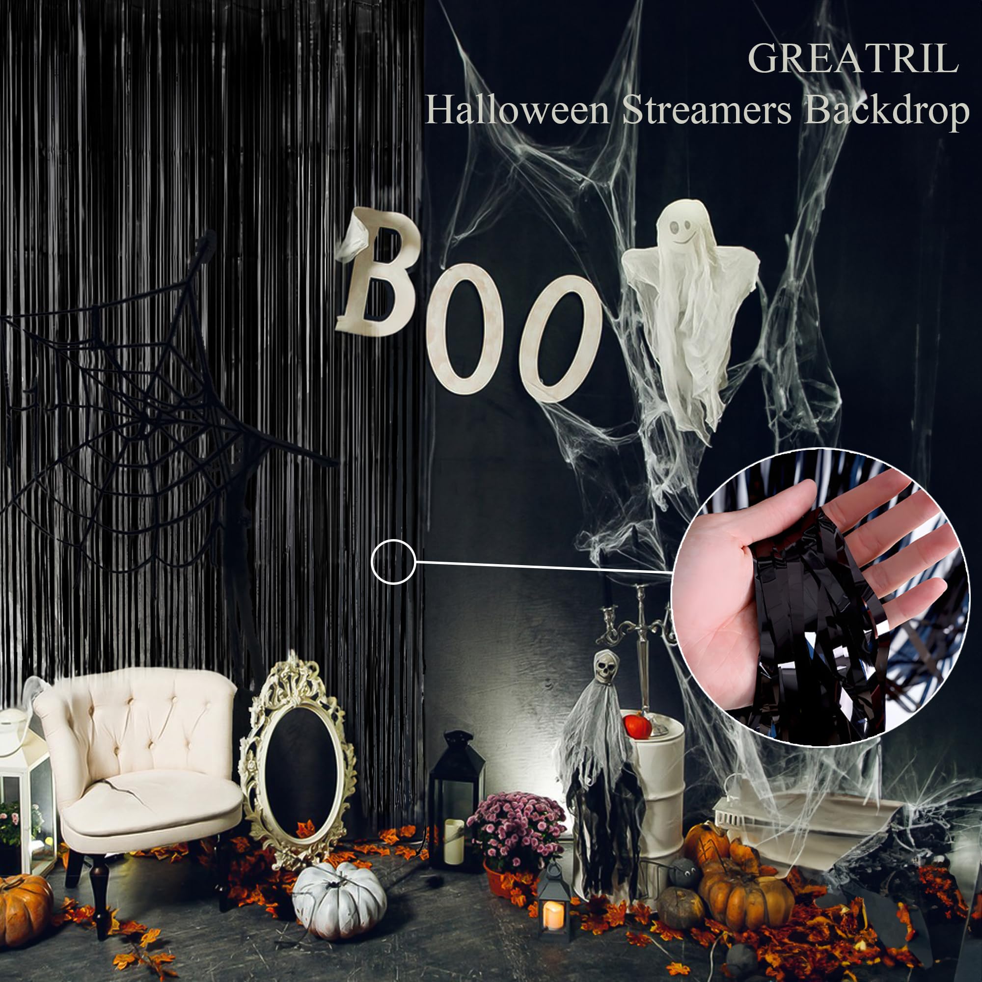 Silver Snowflake Fringe Curtain - GREATRIL Winter Onederland Streamers Backdrop with Sparkling Snowflake for Christmas Birthdays Party Decoration -3.2ft x 6.5ft - 2 Pack