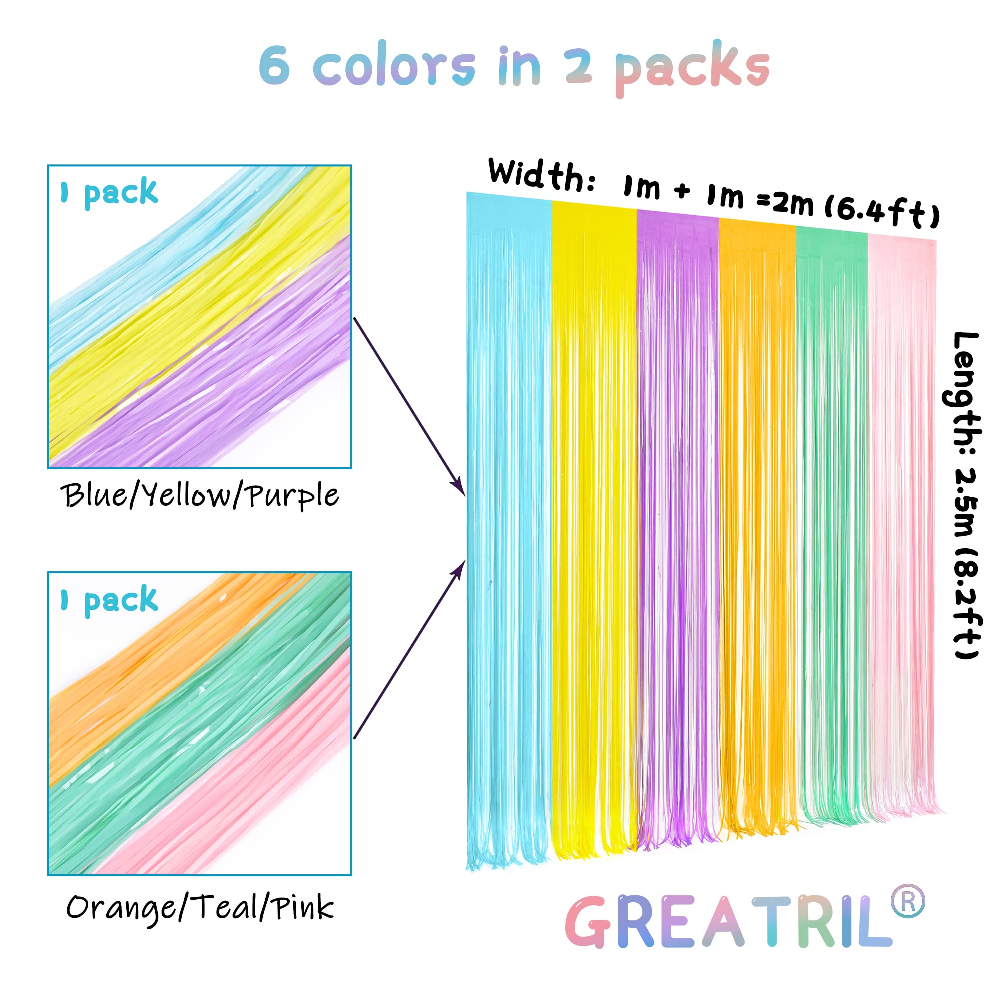 Silver Snowflake Fringe Curtain - GREATRIL Winter Onederland Streamers Backdrop with Sparkling Snowflake for Christmas Birthdays Party Decoration -3.2ft x 6.5ft - 2 Pack