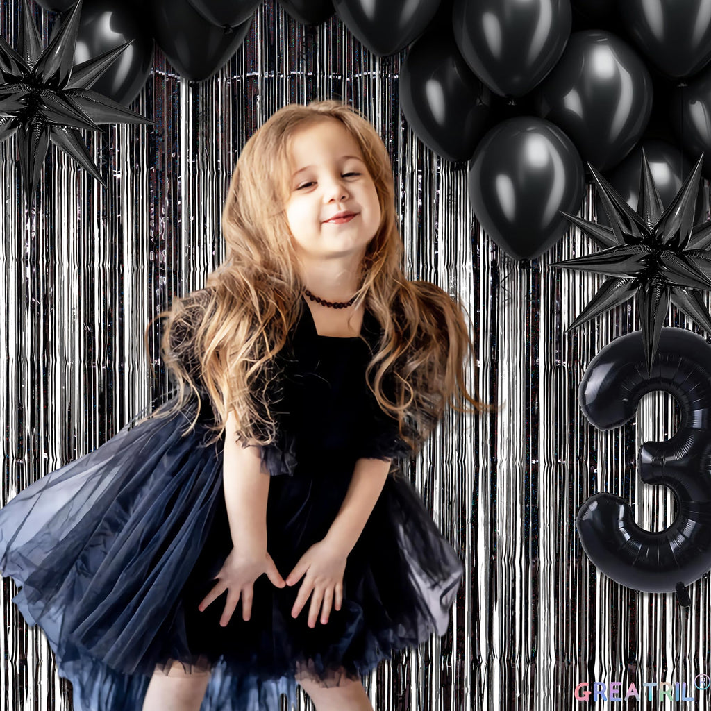 Silver Snowflake Fringe Curtain - GREATRIL Winter Onederland Streamers Backdrop with Sparkling Snowflake for Christmas Birthdays Party Decoration -3.2ft x 6.5ft - 2 Pack