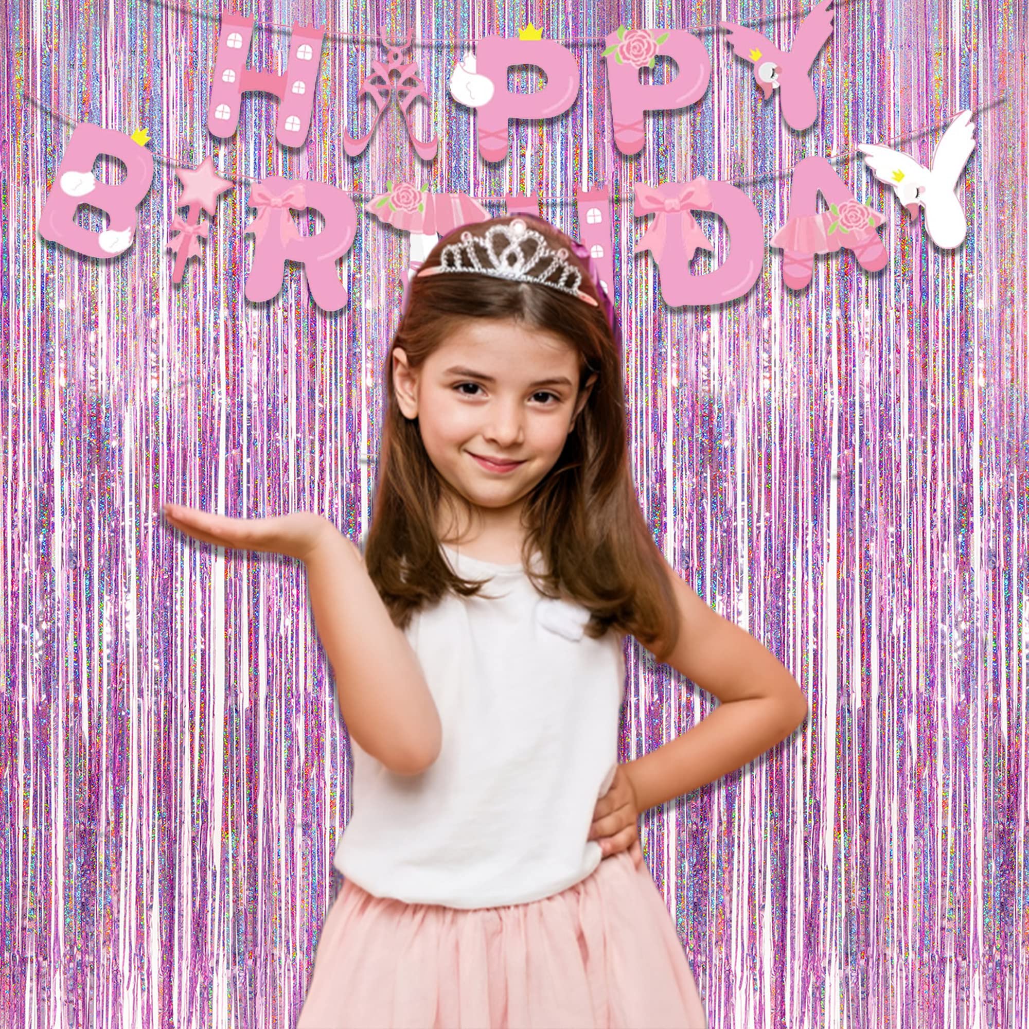 Silver Snowflake Fringe Curtain - GREATRIL Winter Onederland Streamers Backdrop with Sparkling Snowflake for Christmas Birthdays Party Decoration -3.2ft x 6.5ft - 2 Pack