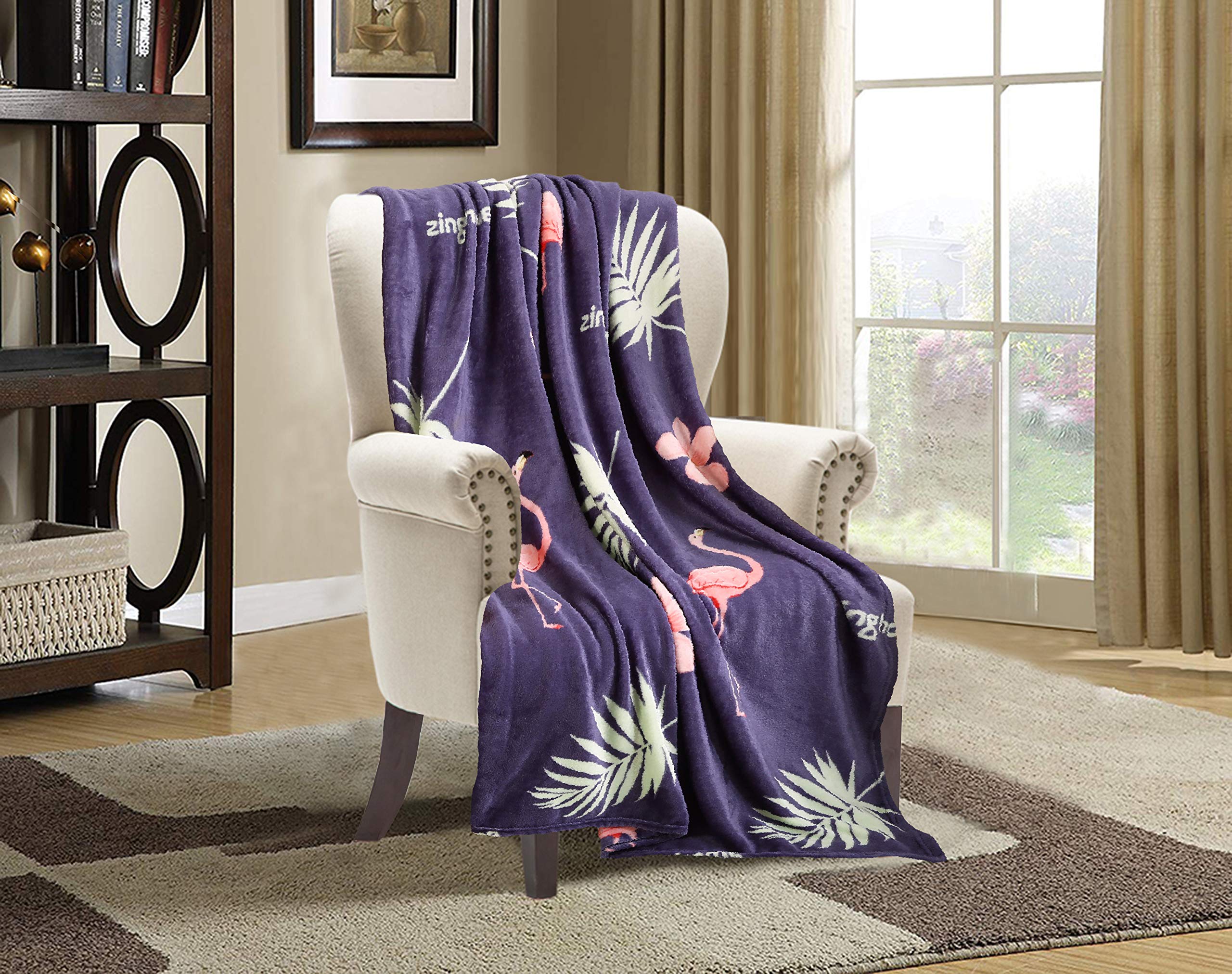 Elegant Comfort Luxury Velvet Super Soft Christmas Prints Fleece Blanket-Holiday Theme Home Décor Fuzzy Warm and Cozy Throws for Winter Bedding, Couch and Gift, 50 x 60 inch, Burgundy Reindeer