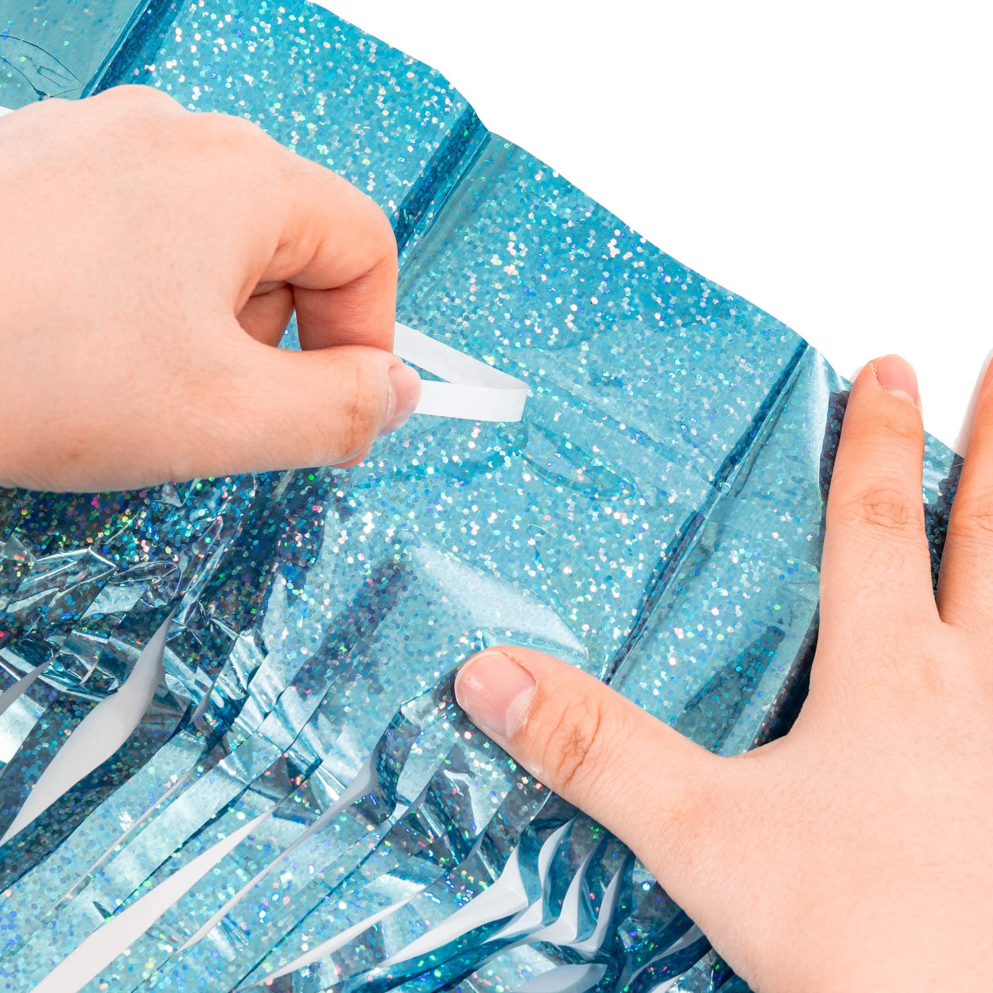 Silver Snowflake Fringe Curtain - GREATRIL Winter Onederland Streamers Backdrop with Sparkling Snowflake for Christmas Birthdays Party Decoration -3.2ft x 6.5ft - 2 Pack