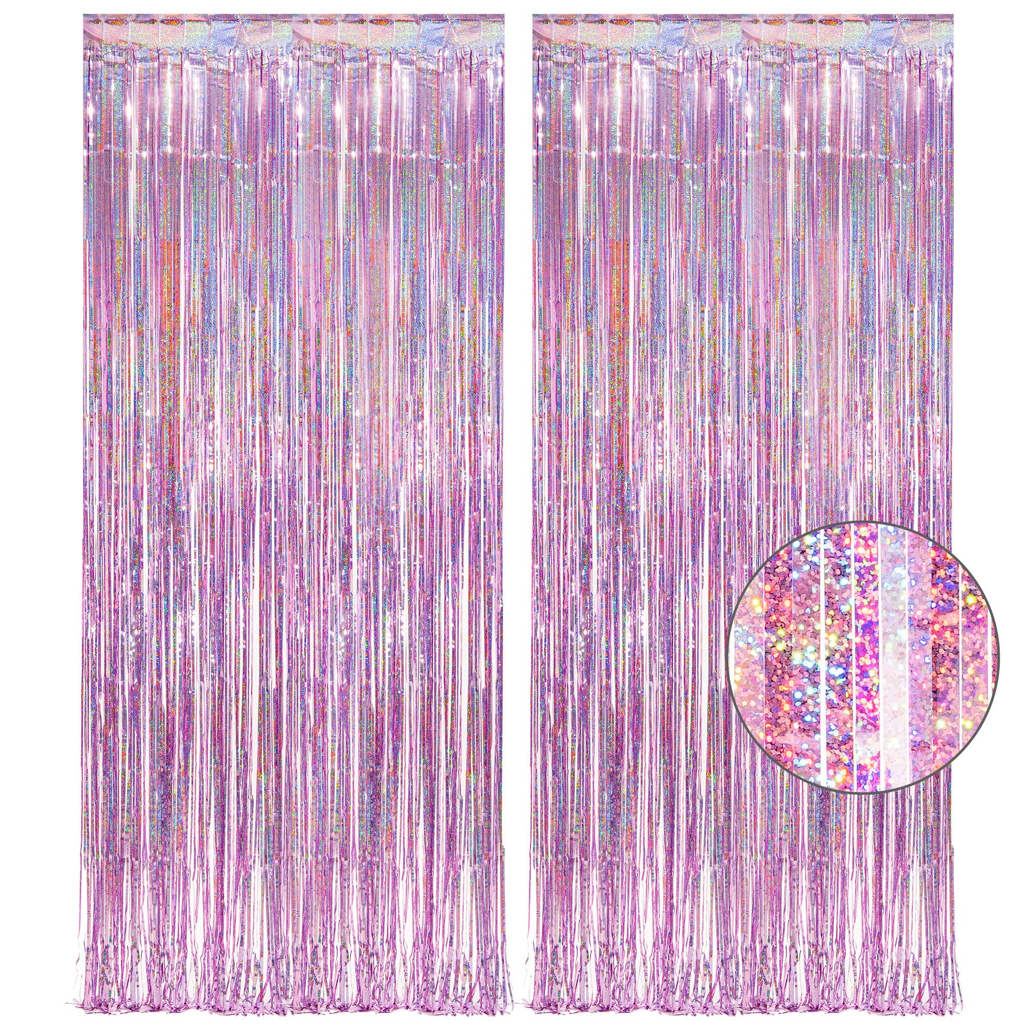 Silver Snowflake Fringe Curtain - GREATRIL Winter Onederland Streamers Backdrop with Sparkling Snowflake for Christmas Birthdays Party Decoration -3.2ft x 6.5ft - 2 Pack