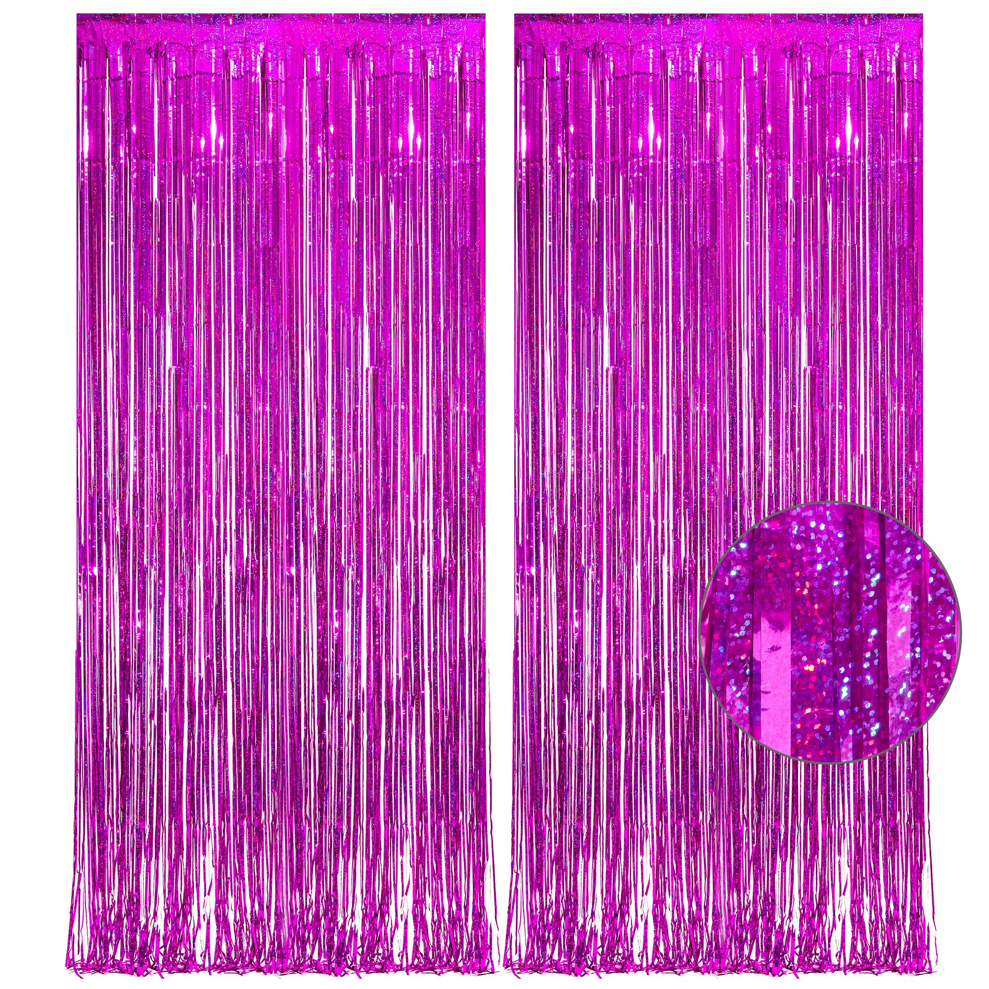 Silver Snowflake Fringe Curtain - GREATRIL Winter Onederland Streamers Backdrop with Sparkling Snowflake for Christmas Birthdays Party Decoration -3.2ft x 6.5ft - 2 Pack